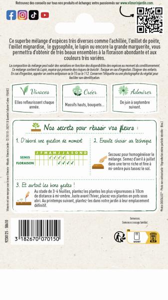 Mélanges de fleurs - Fleurs Vivaces Hautes - 4 m² - Mélange de fleurs - MEDIA_PACKAGING_VERSO